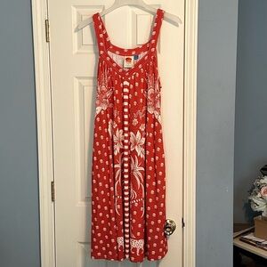 Farm Rio for Anthropologie Palm Tree Printed Dress Size L